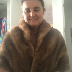 Real fur ‘ MINK AND SILK throw , CAPE uni size …pure luxury